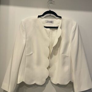Kasper Women's White Scalloped Blazer Jacket New With Tags